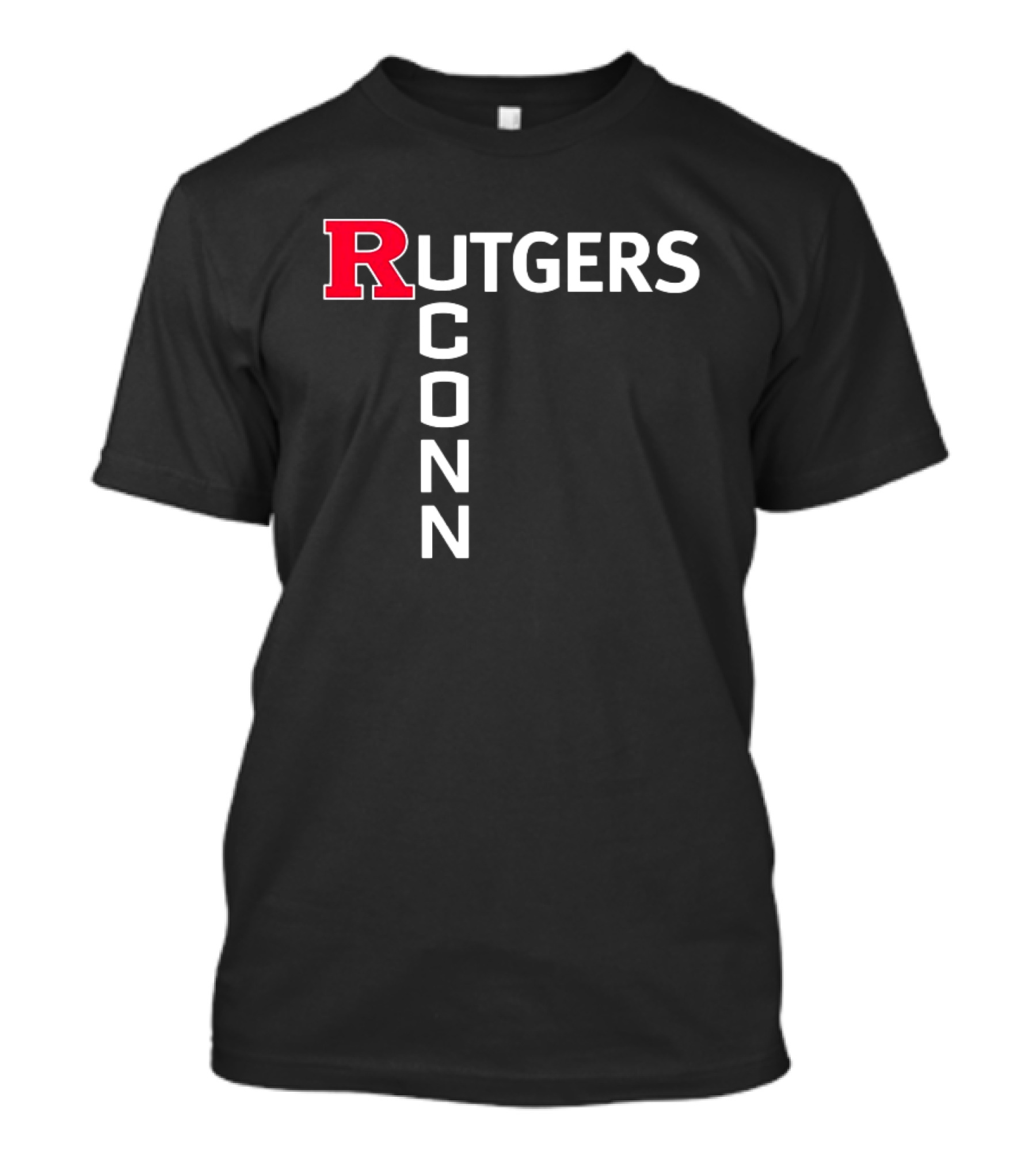 Rutgers Scarlet Knights UConn Huskies Vertical Textblock T-Shirt