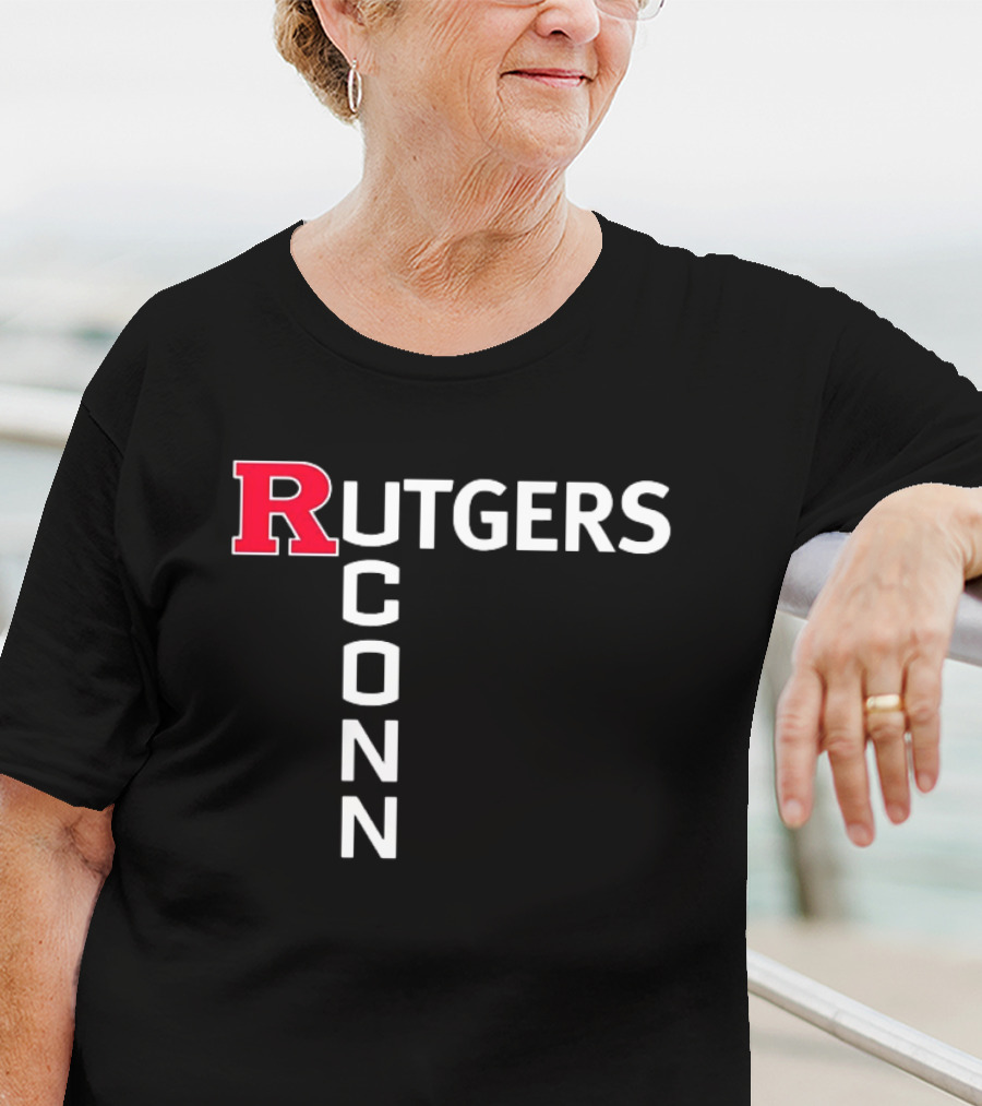 Rutgers Scarlet Knights UConn Huskies Vertical Textblock T-Shirt