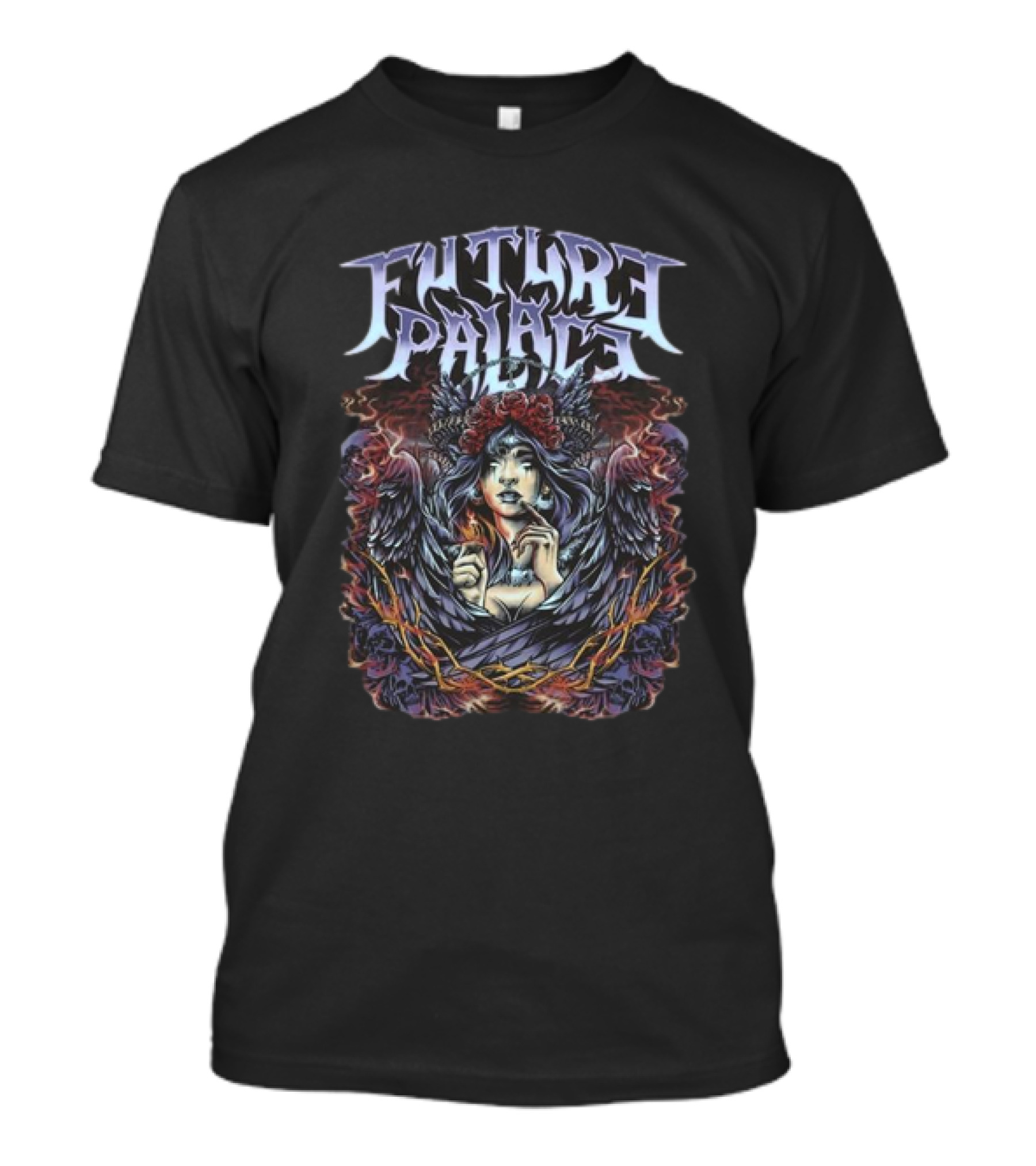 Future Palace Flames Winged Woman T-Shirt