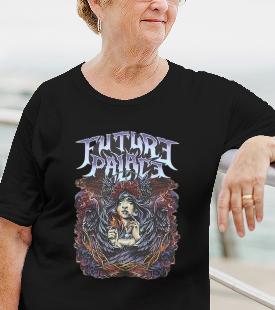 Future Palace Flames Winged Woman T-Shirt