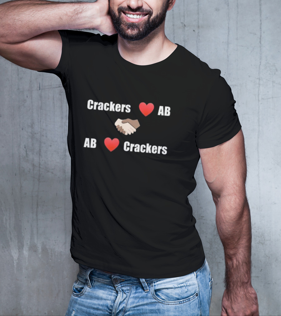 Crackers Love AB Heart Handshake AB Love Crackers T-Shirt