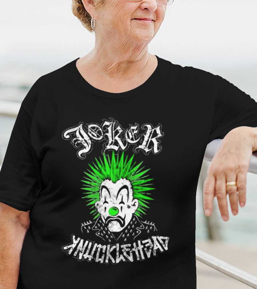 Joker Knucklehead Punk Clown Green Mohawk T-Shirt