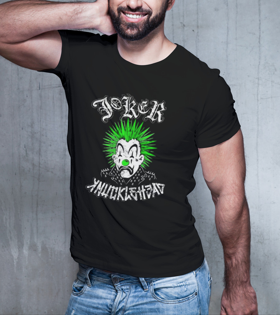 Joker Knucklehead Punk Clown Green Mohawk T-Shirt
