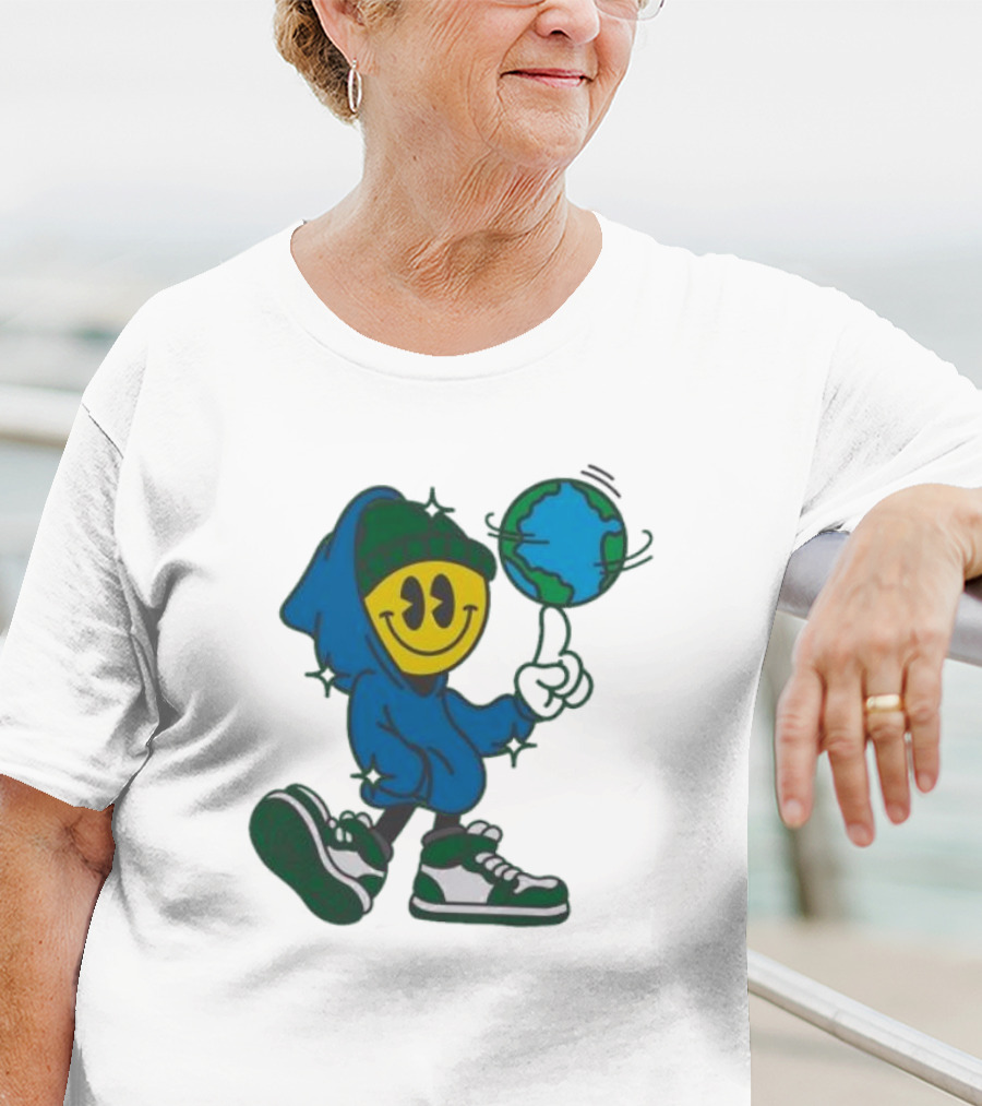 Connor Price Globe Spinner Smiley Face Hoodie Sneakers Planet T-Shirt