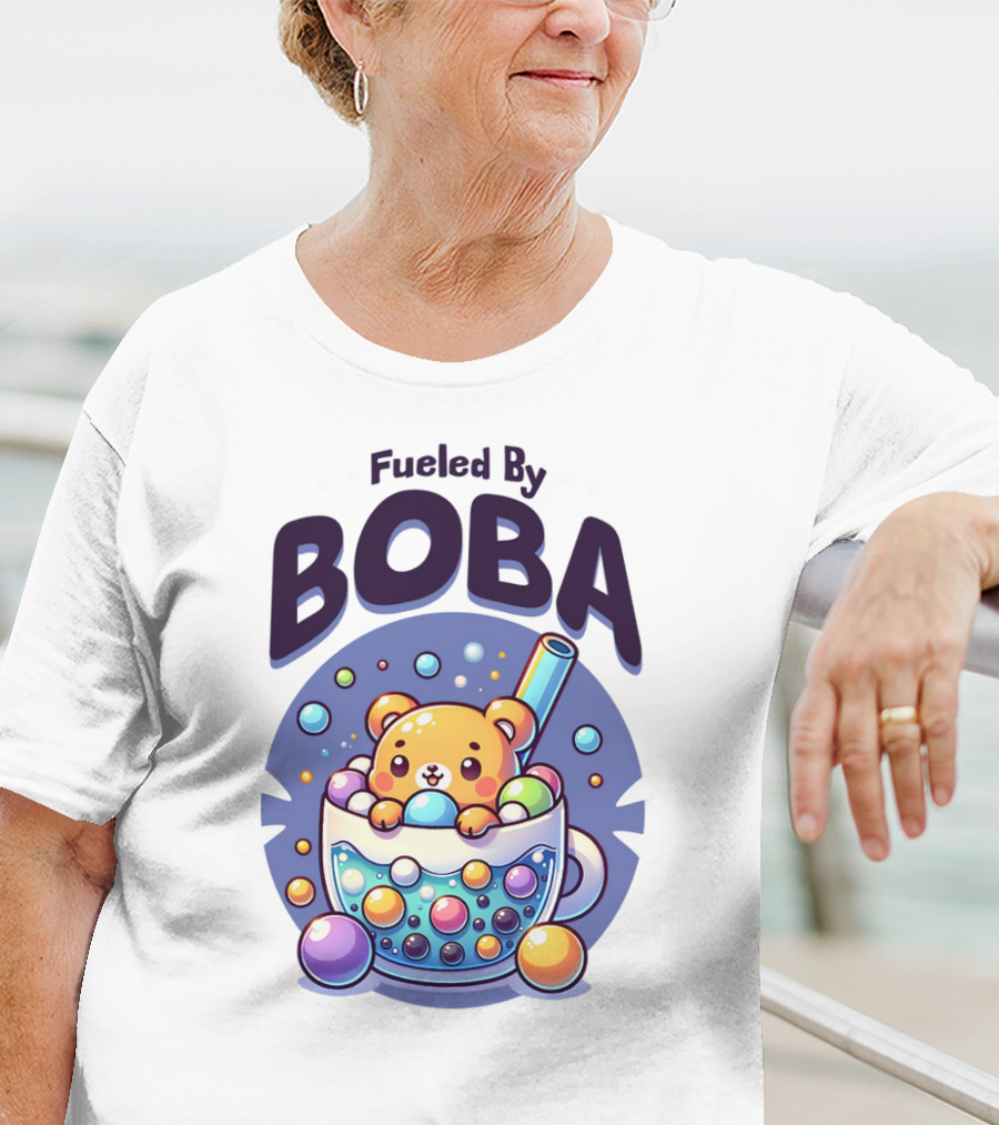 Fueled By Boba Cute Bubble Tea Bear T-Shirt