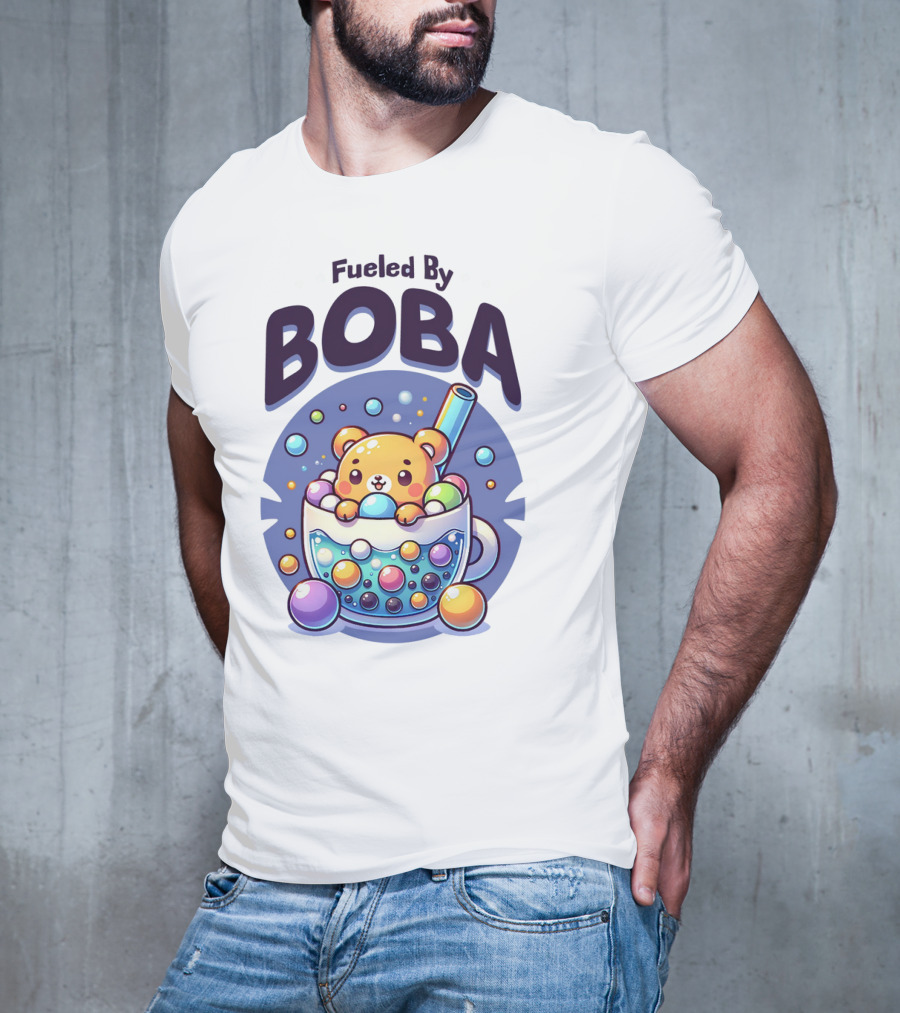 Fueled By Boba Cute Bubble Tea Bear T-Shirt