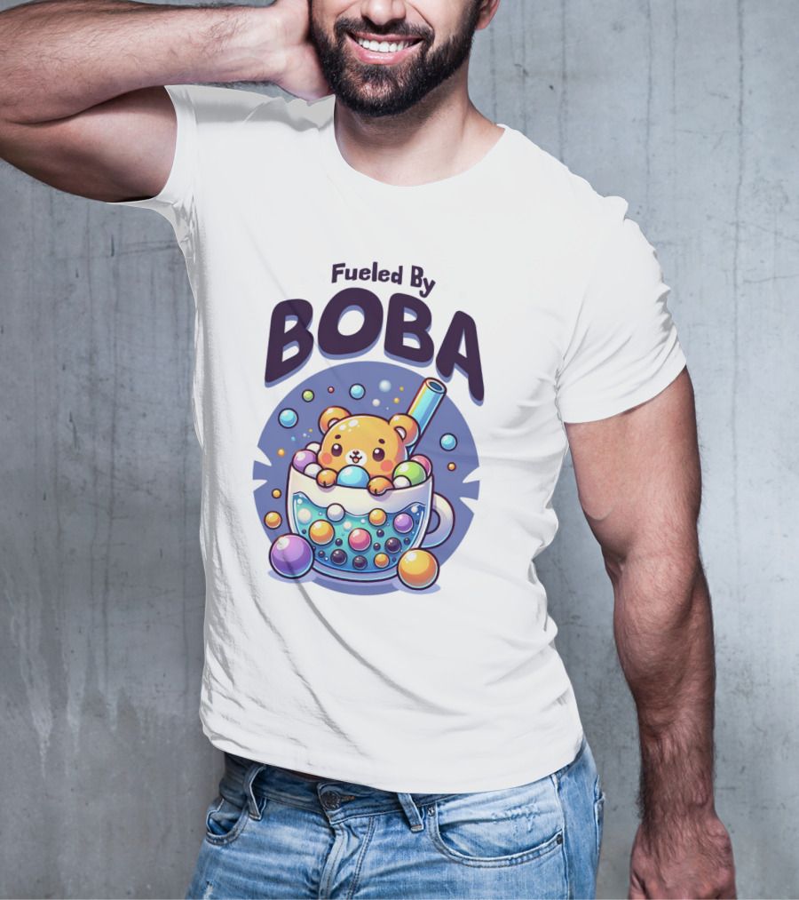 Fueled By Boba Cute Bubble Tea Bear T-Shirt