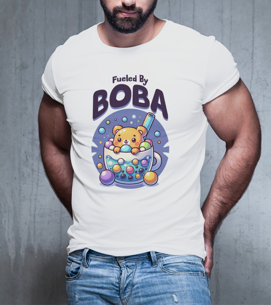 Fueled By Boba Cute Bubble Tea Bear T-Shirt