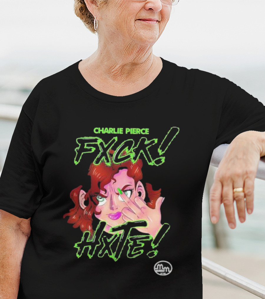Charlie Pierce Fxck Hxte Redhead Character Green Accent T-Shirt