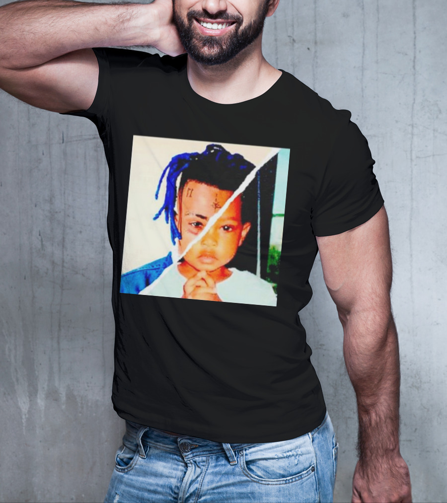 XXXTentacion Rapper Childhood And Adult Portrait Fusion T-Shirt