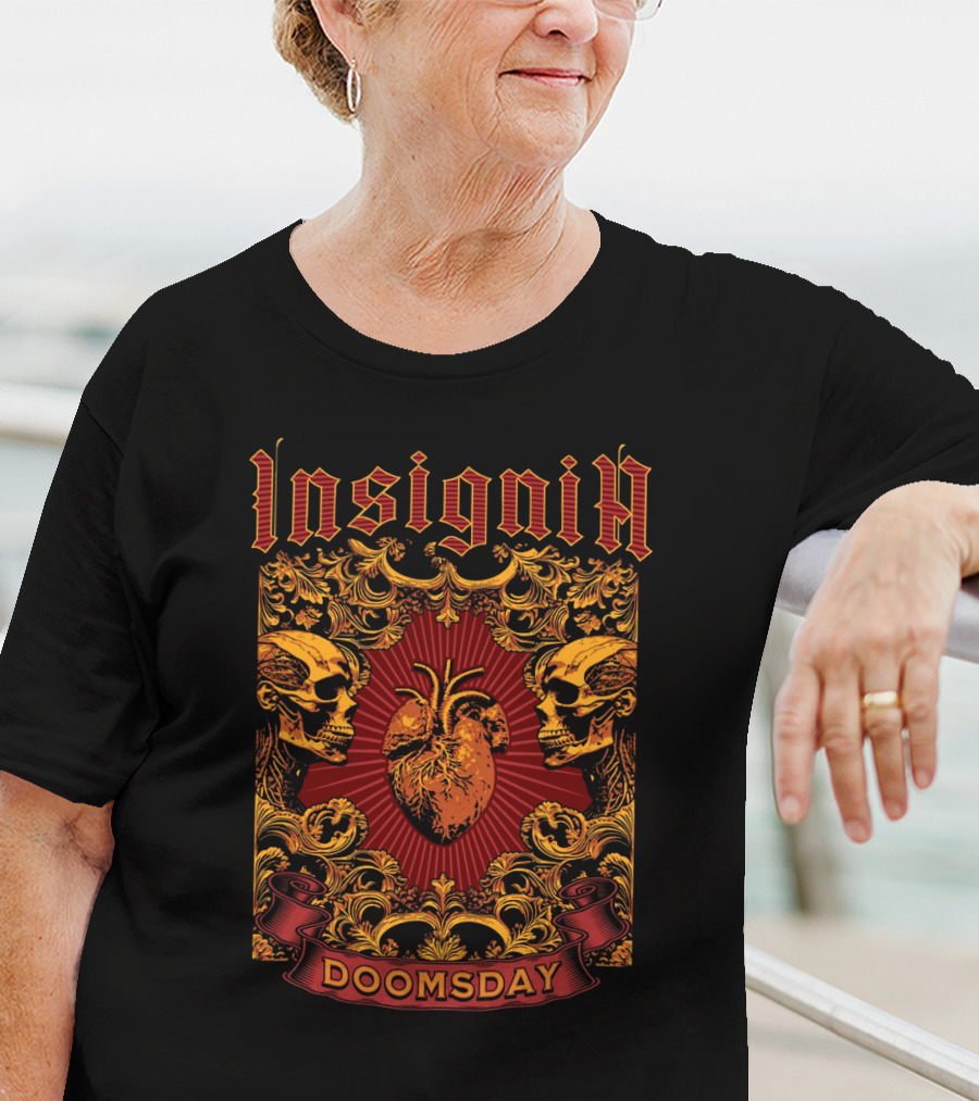 Insignia Doomsday Ornamental Skull Heart T-Shirt