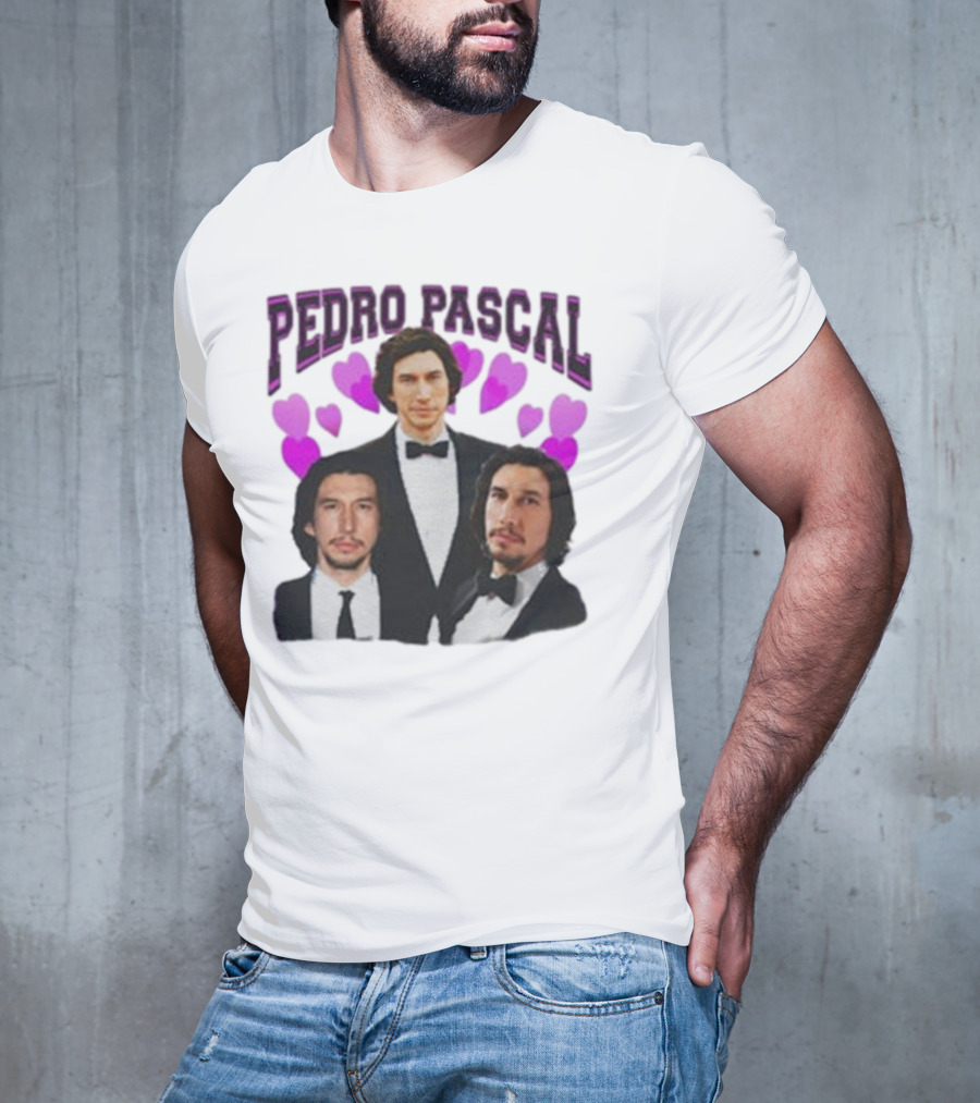 Pedro Pascal Adam Driver Hearts T-Shirt
