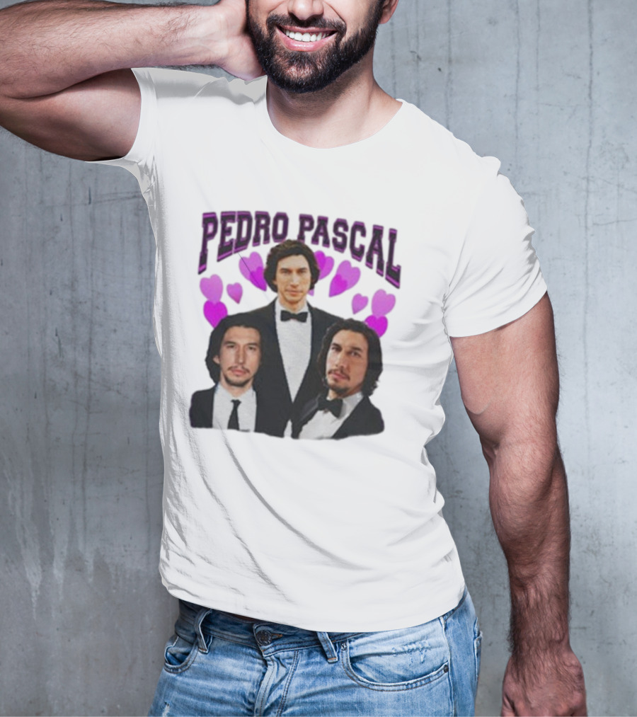 Pedro Pascal Adam Driver Hearts T-Shirt
