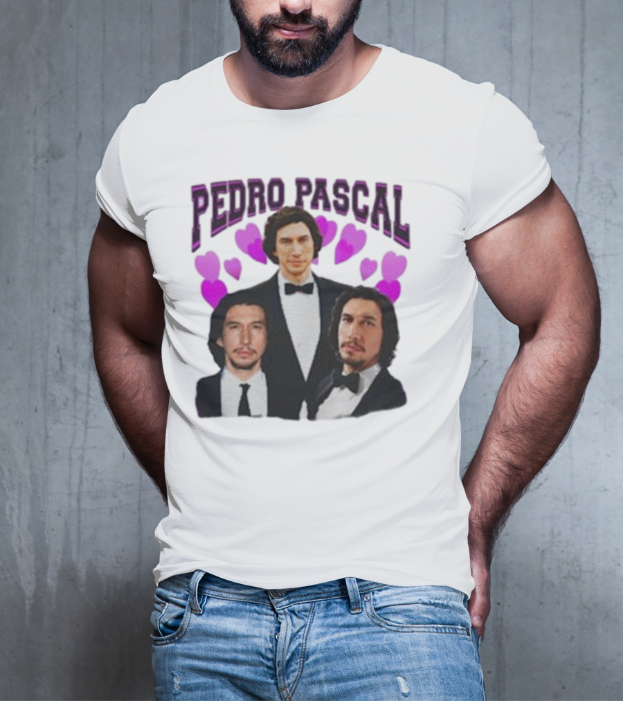 Pedro Pascal Adam Driver Hearts T-Shirt