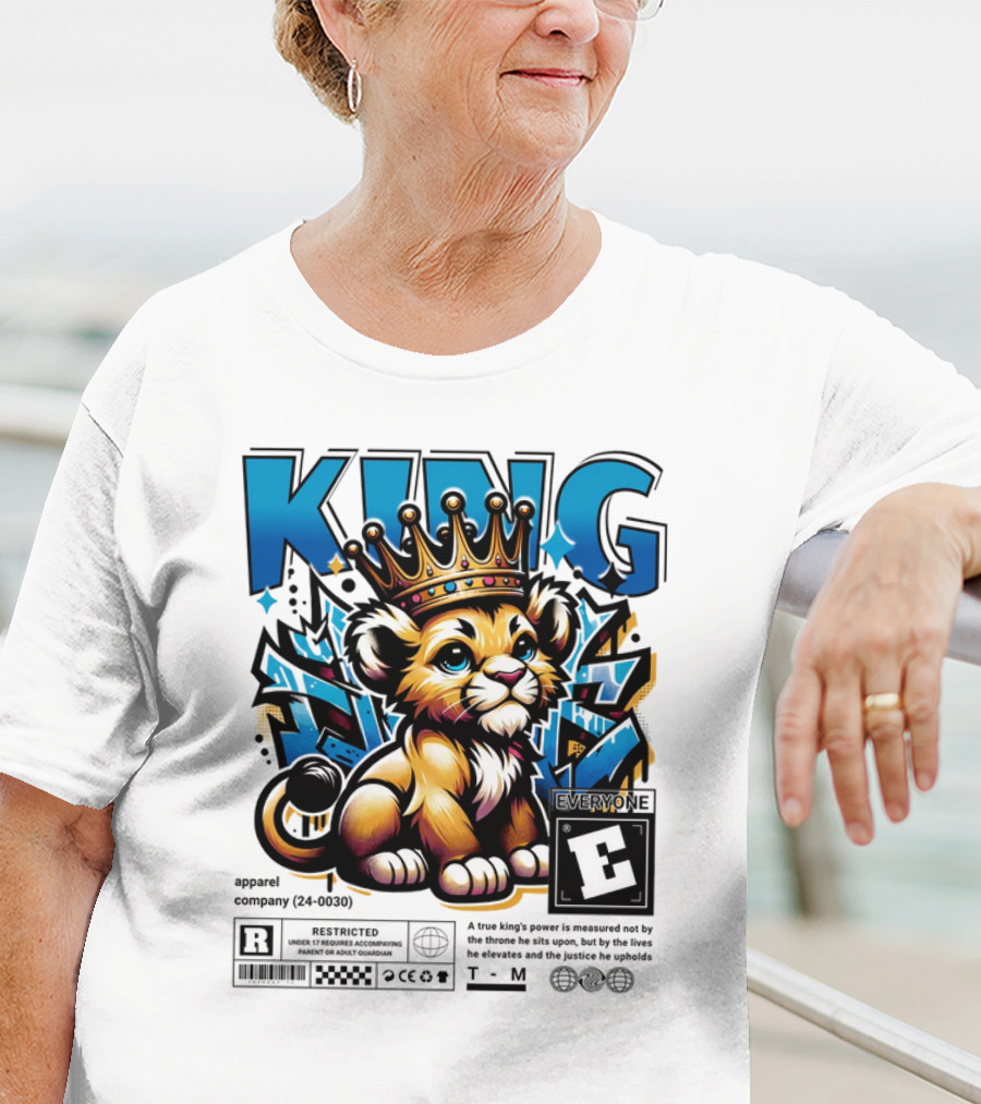 KING Apparel E Meme True Power Youthful Lion With Crown T-Shirt