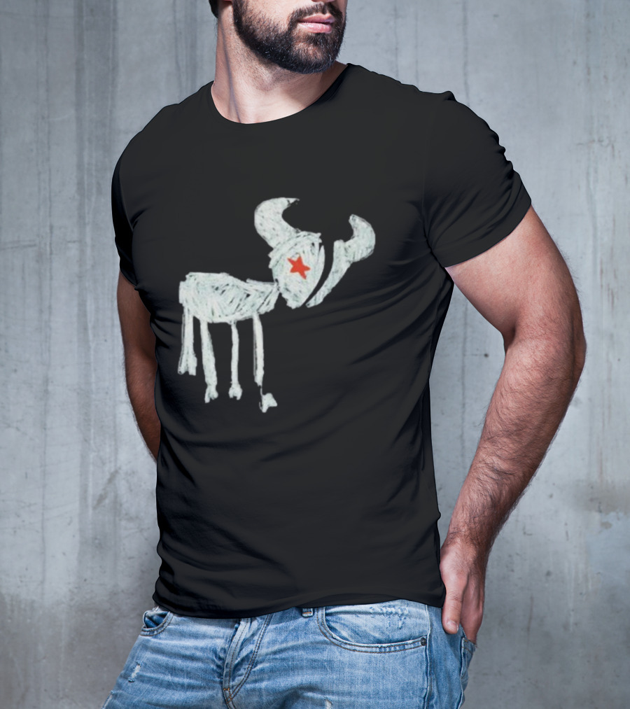 WeAreTexans Bull Design With Star For All Texans T-Shirt