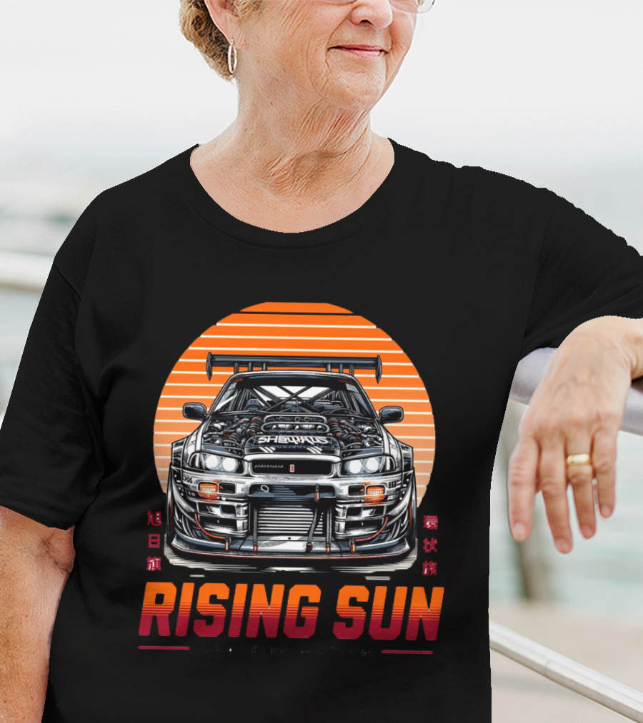 Rising Sun Grace In Motion Japanese Car Racing T-Shirt