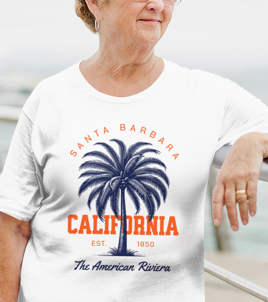 Santa Barbara California EST 1850 The American Riviera Palm Tree T-Shirt