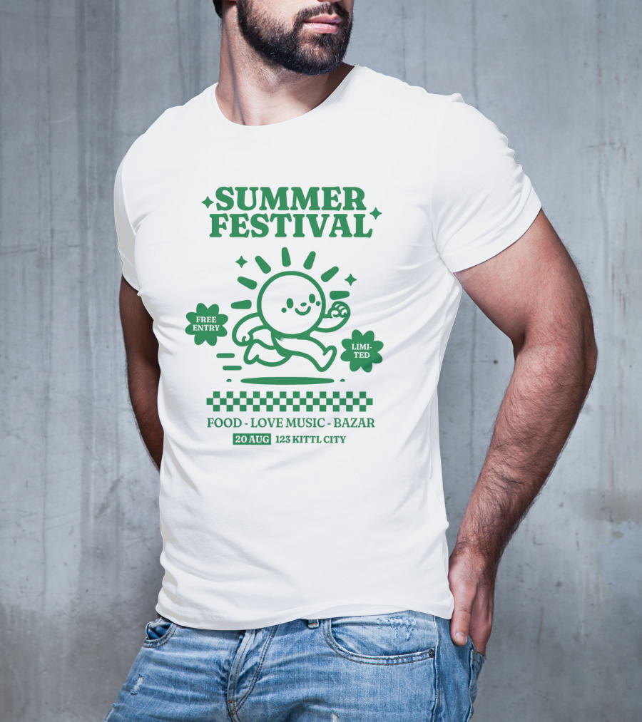 SUMMER FESTIVAL FREE ENTRY LIMITED FOOD LOVE MUSIC BAZAR 20 AUG 123 KITTL CITY T-Shirt
