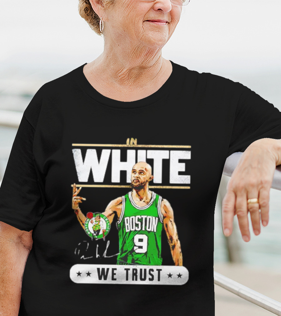 In White Boston Number 9 We Trust T-Shirt