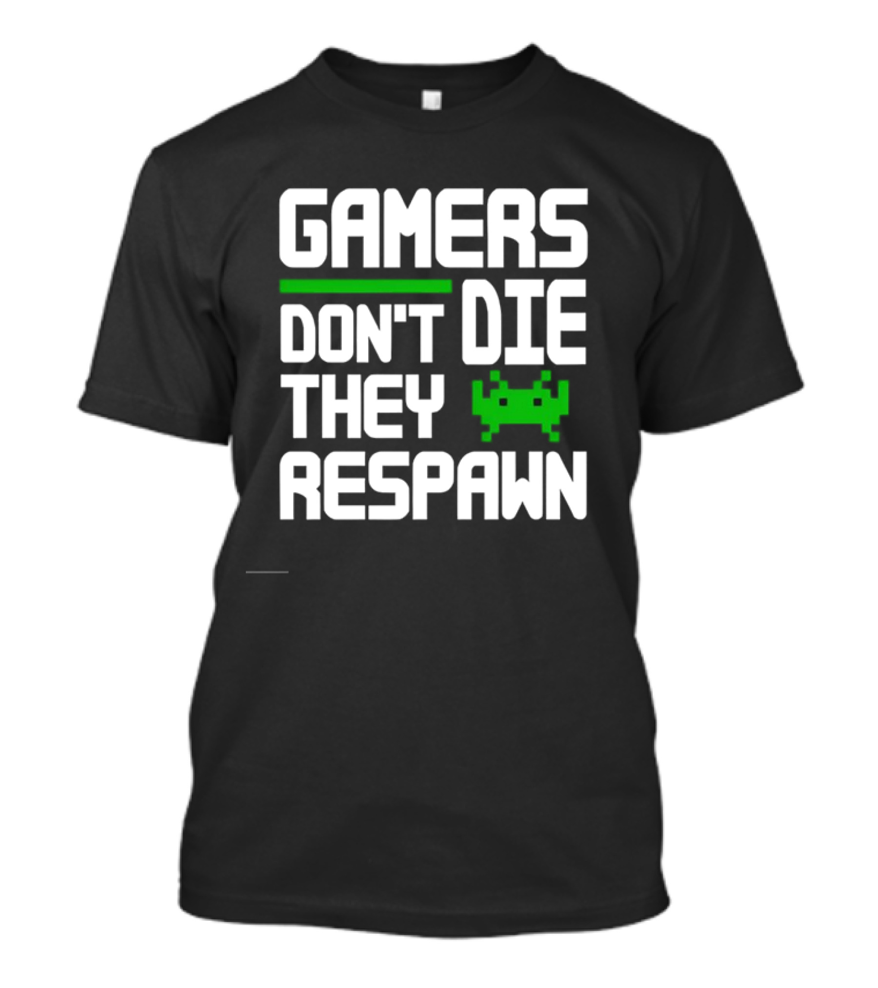 Gamers Don’t Die They Respawn Retro Space Invader T-Shirt