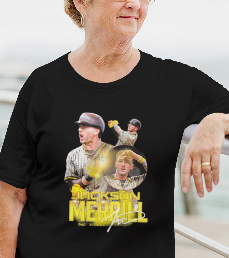 Jackson Merrill San Diego Padres Player Signature Baseball T-Shirt