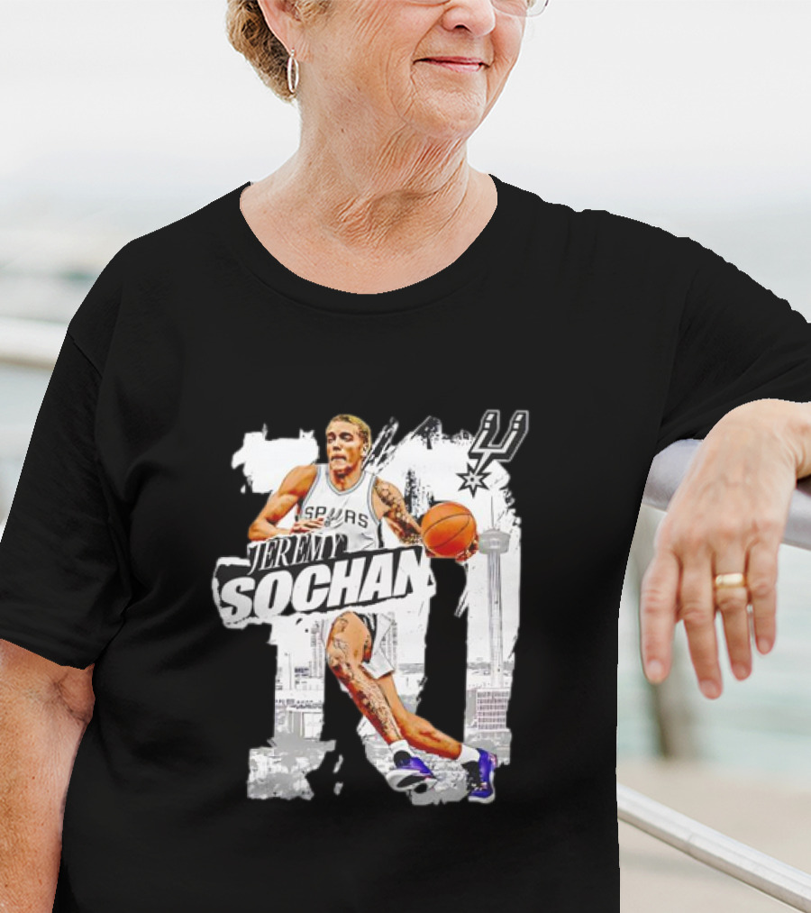 Jeremy Sochan Spurs Basketball San Antonio Skyline T-Shirt