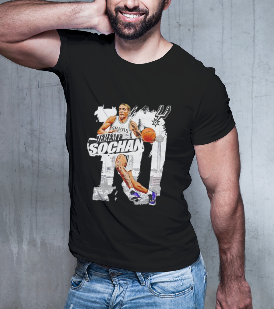 Jeremy Sochan Spurs Basketball San Antonio Skyline T-Shirt
