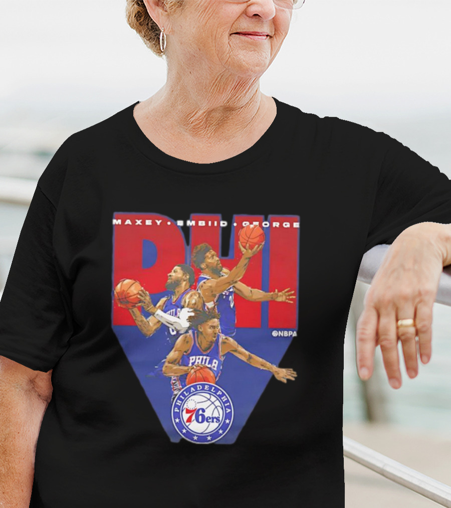 Maxey Embiid George PHI Philadelphia 76ers NBA Players T-Shirt