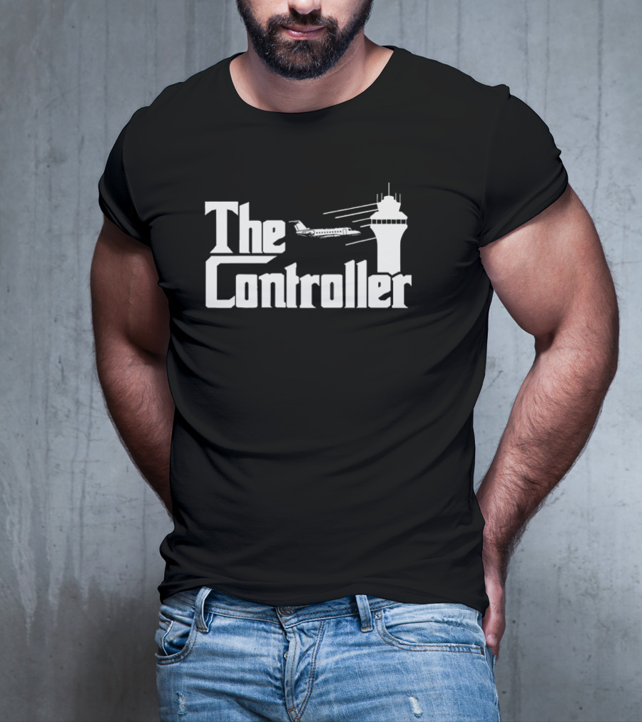 The Controller Air Traffic Control Tower And Aircraft T-Shirt