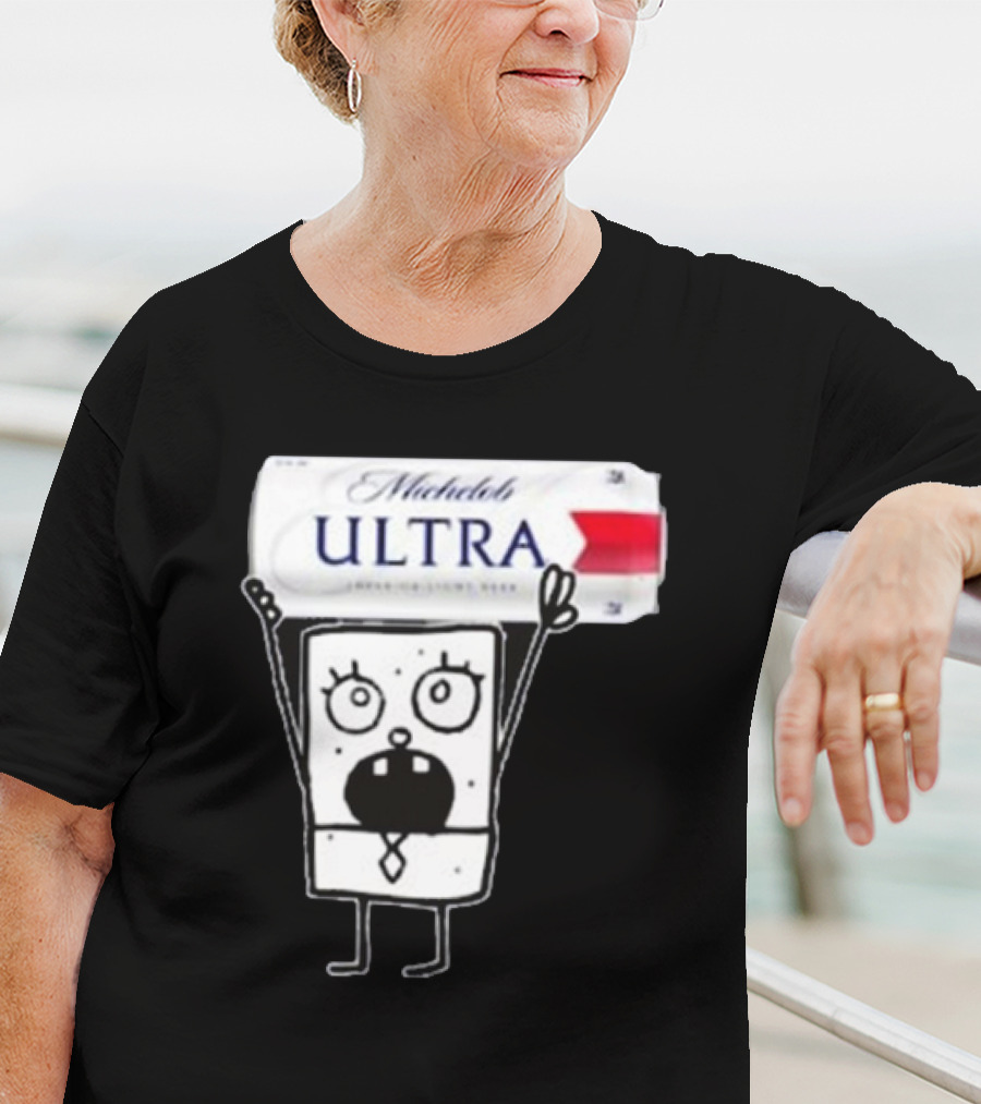 Doodlebob Michelob Ultra Holding Beer Can T-Shirt