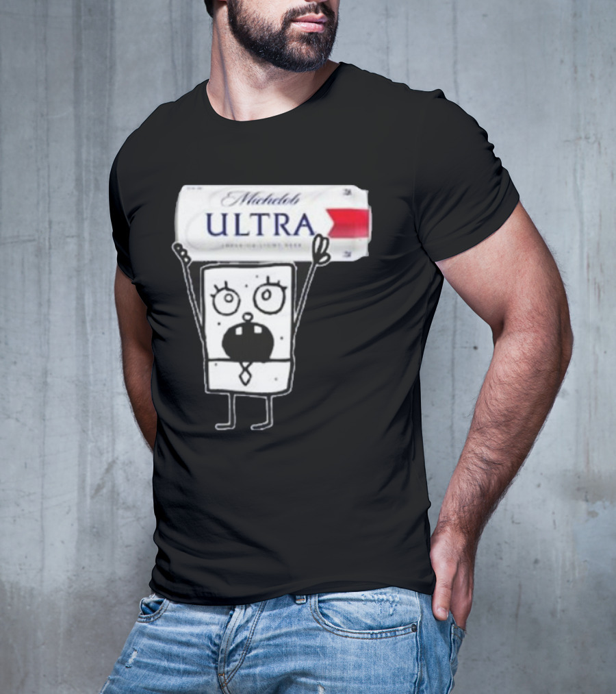 Doodlebob Michelob Ultra Holding Beer Can T-Shirt