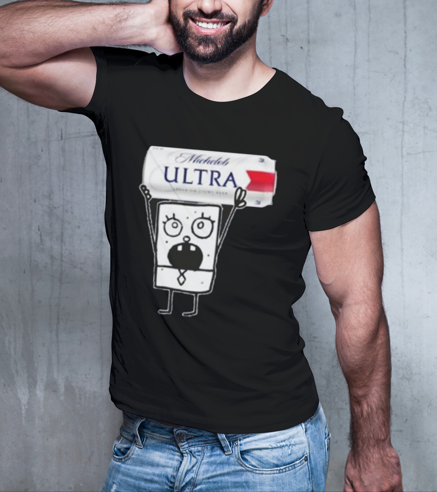Doodlebob Michelob Ultra Holding Beer Can T-Shirt