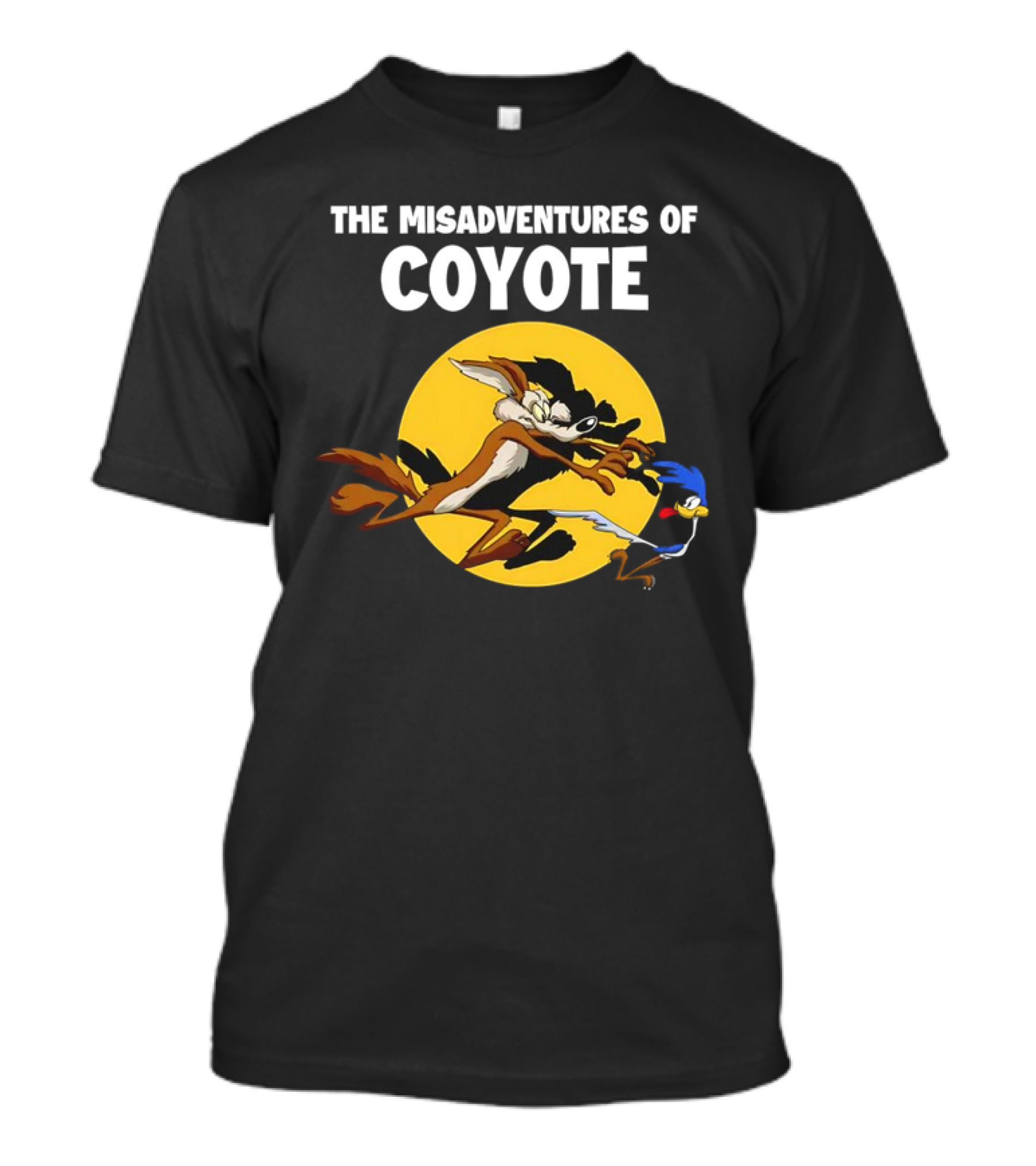 The Misadventures Of Coyote And Road Runner Chase Scene Moon背景 T-Shirt