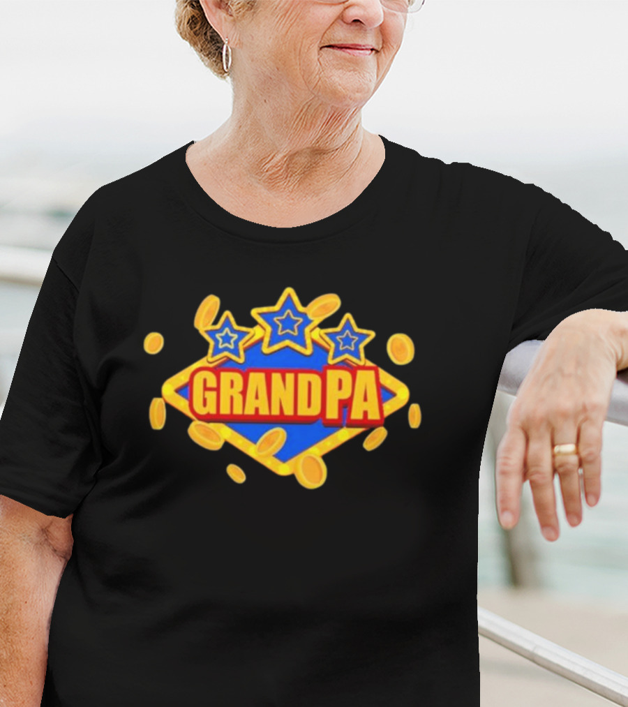 Vegas Grandpa Coin Stars T-Shirt