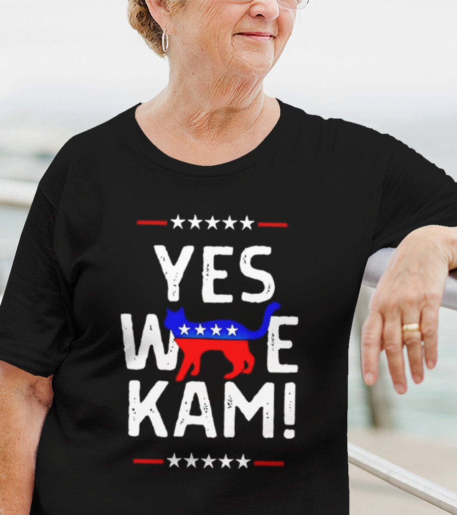 YES WE KAM CAT PRINT PATRIOTIC T-Shirt