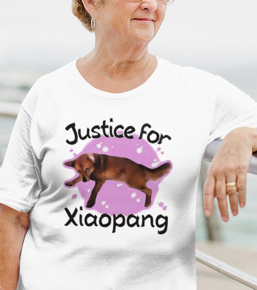 Justice For Xiaopang Cute Animal Pink Starry Circle T-Shirt