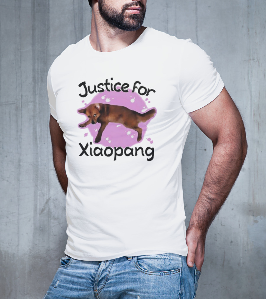 Justice For Xiaopang Cute Animal Pink Starry Circle T-Shirt