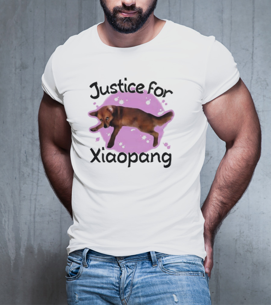 Justice For Xiaopang Cute Animal Pink Starry Circle T-Shirt