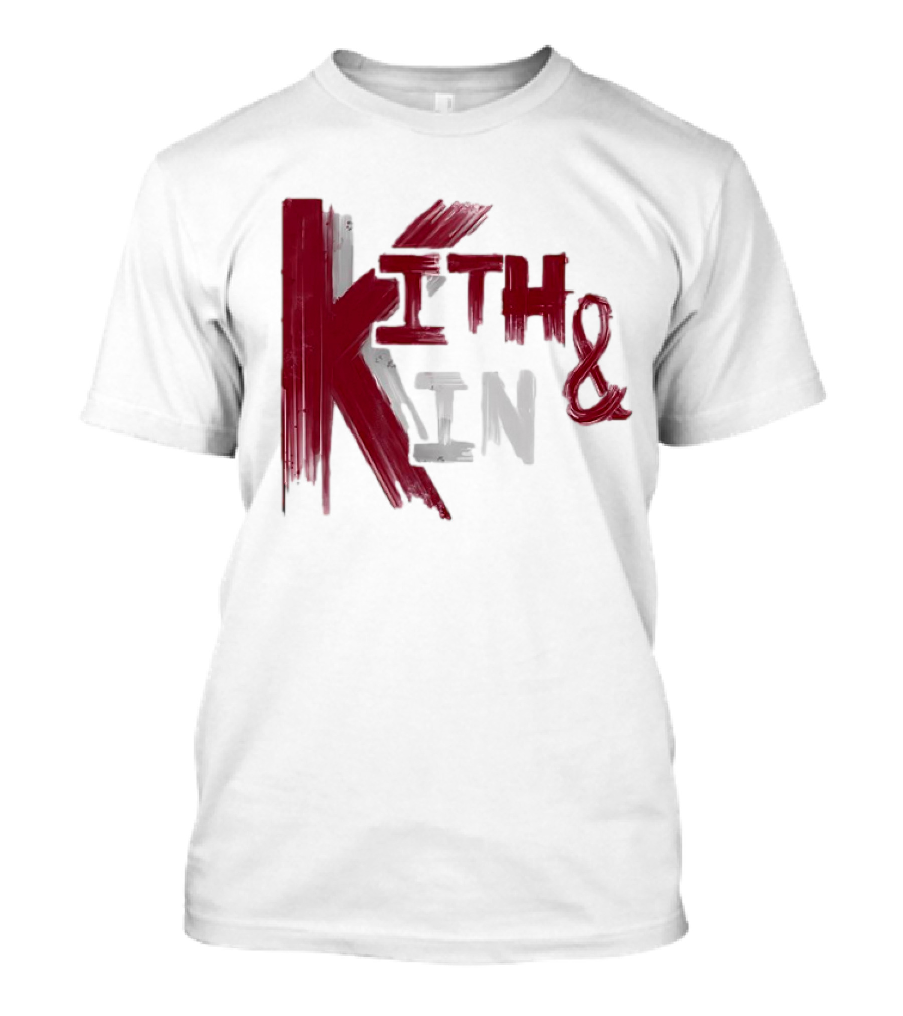 Kith And Kin Bold Red And Gray Text T-Shirt