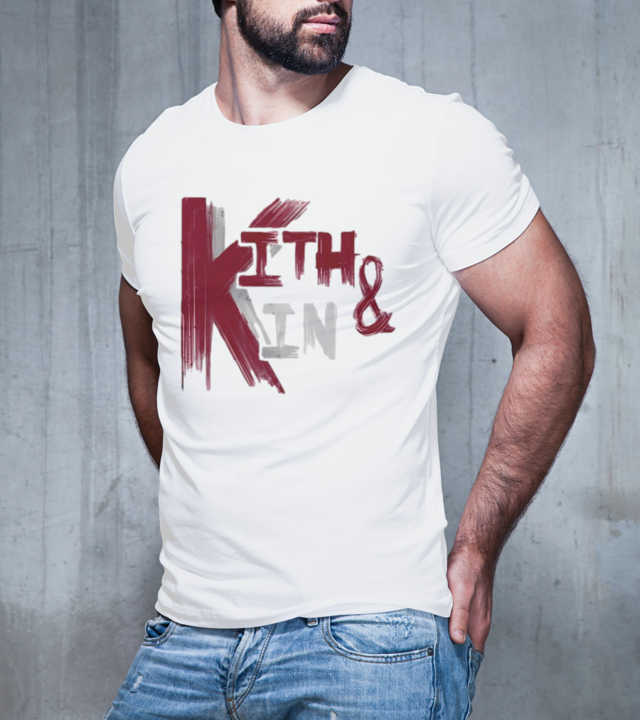Kith And Kin Bold Red And Gray Text T-Shirt