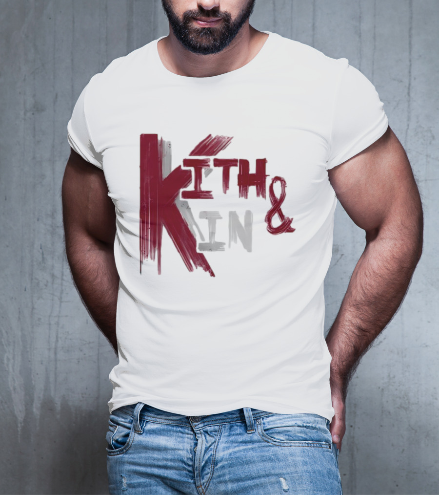 Kith And Kin Bold Red And Gray Text T-Shirt