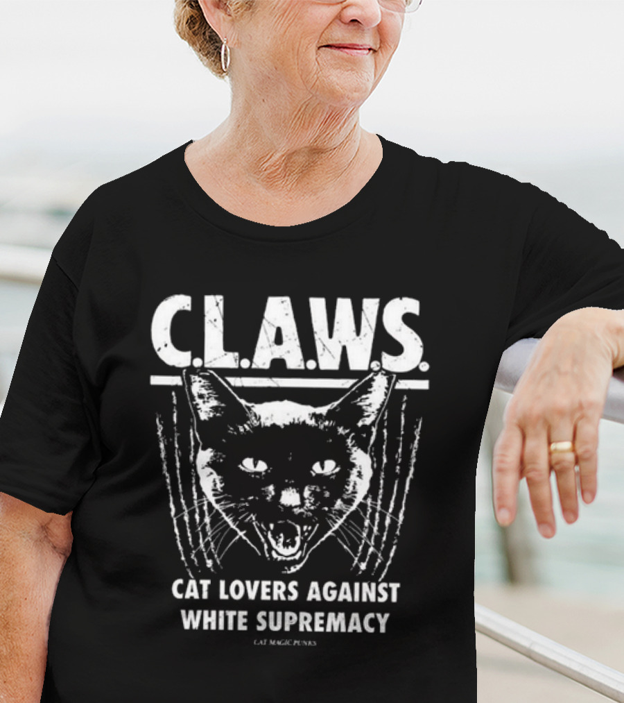 C.L.A.W.S. Cat Lovers Against White Supremacy Cat Magic Punks T-Shirt