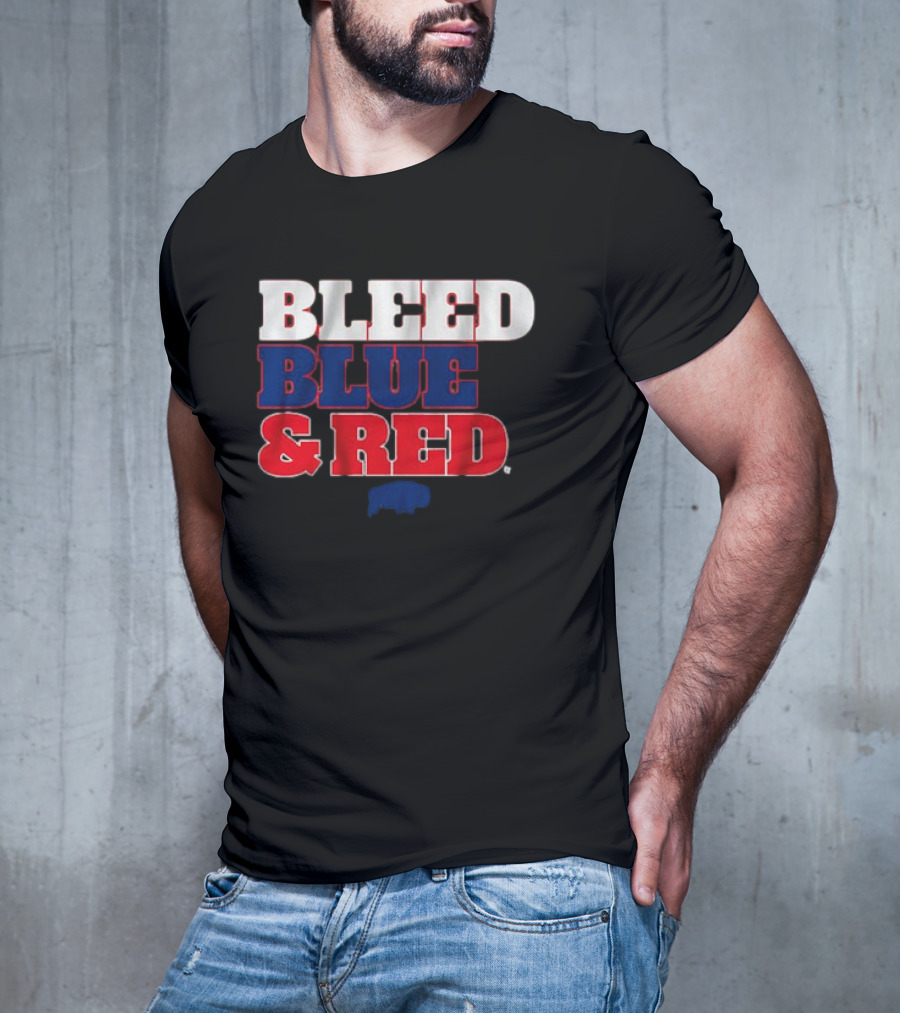 Buffalo Football Bleed Blue And Red Team Spirit T-Shirt