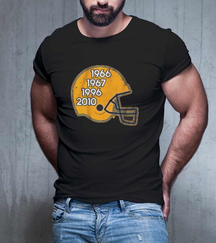 Green Bay Glory Years Helmet 1966 1967 1996 2010 Football T-Shirt