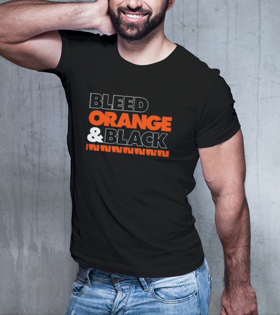 Bleed Orange And Black Team Spirit T-Shirt