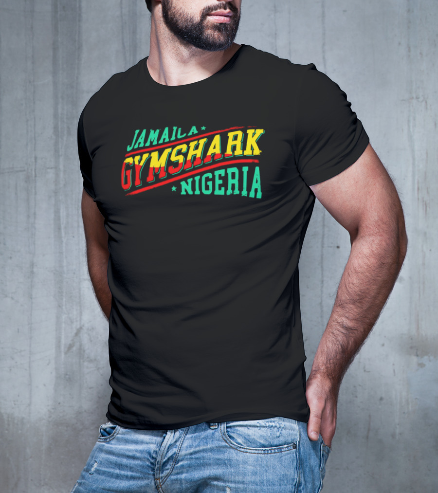 Jamaica Gymshark Nigeria Retro Styled Text T-Shirt