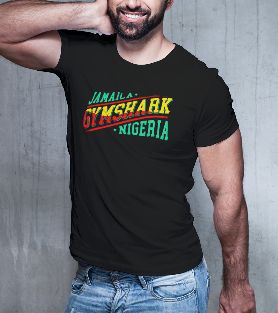 Jamaica Gymshark Nigeria Retro Styled Text T-Shirt