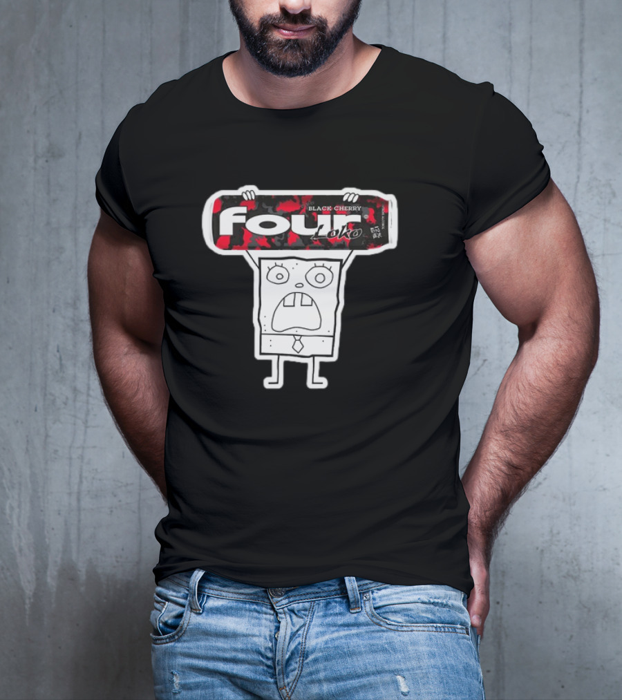 Doodlebob Holding Four Loko Black Cherry Can T-Shirt