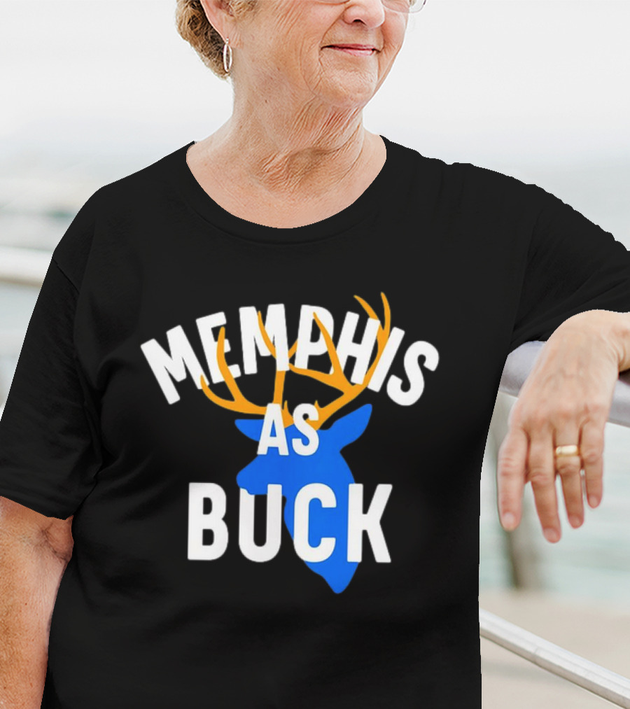 Memphis As Buck Blue Deer Head With Antlers T-Shirt
